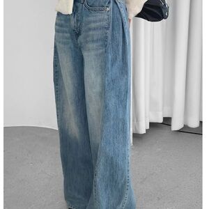 The Frankie Shop Blue Wide Leg Jeans
